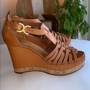 Chloe leather wedges